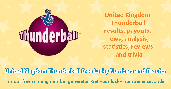 United Kingdom Thunderball Free Lucky Numbers and Results
